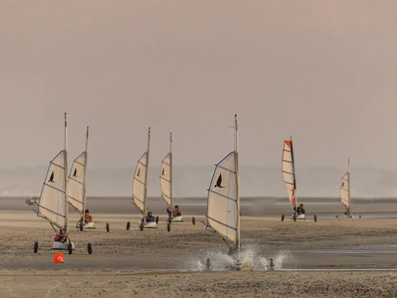 Char à voile quend plage